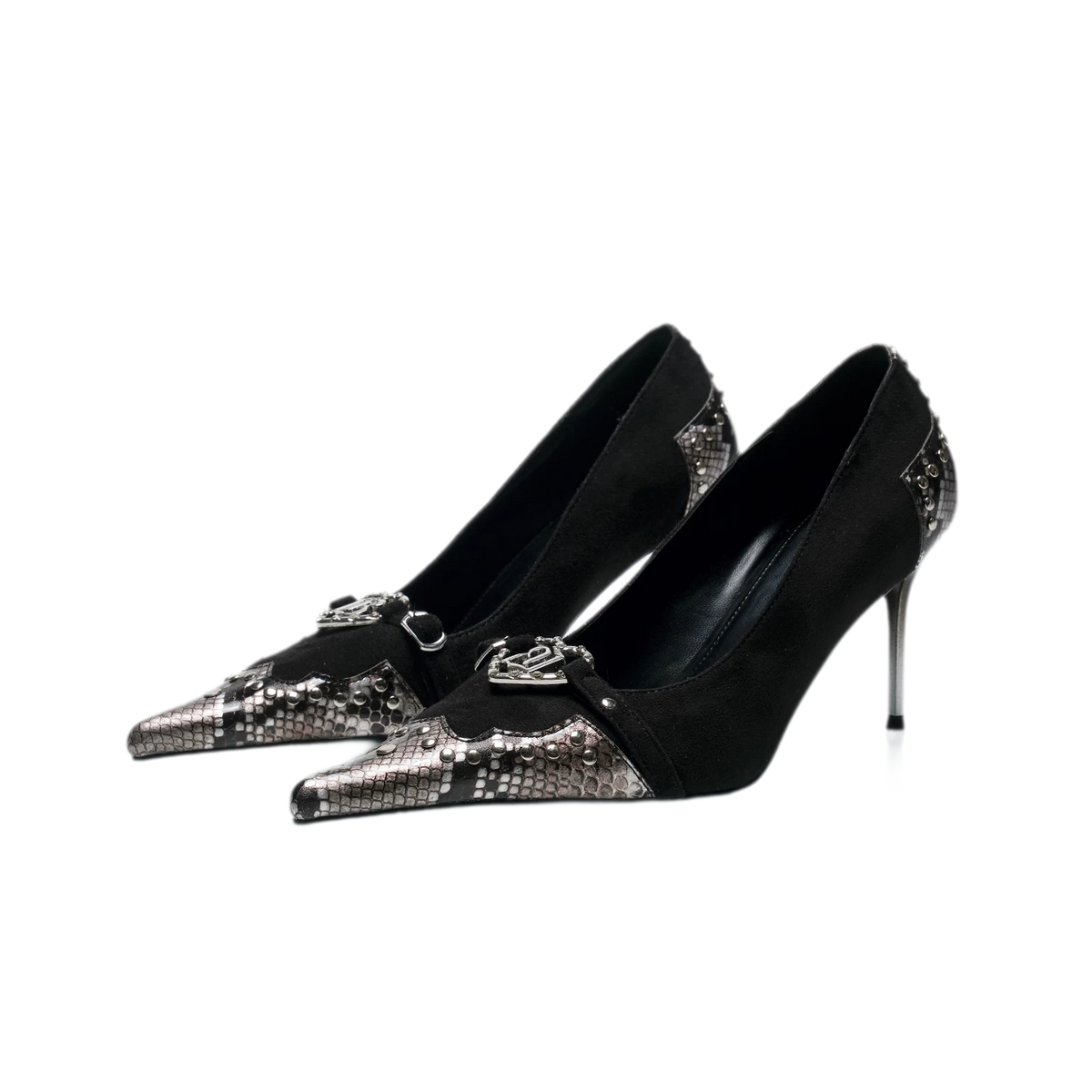 Décolleté con tacco a stiletto sfumate con stampa serpente