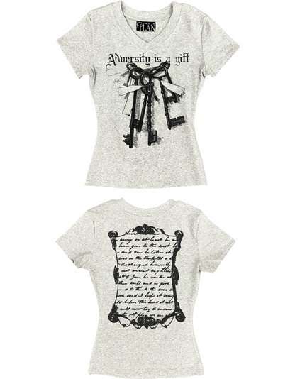 Printed Slim Fit V-Neck T-Shirt