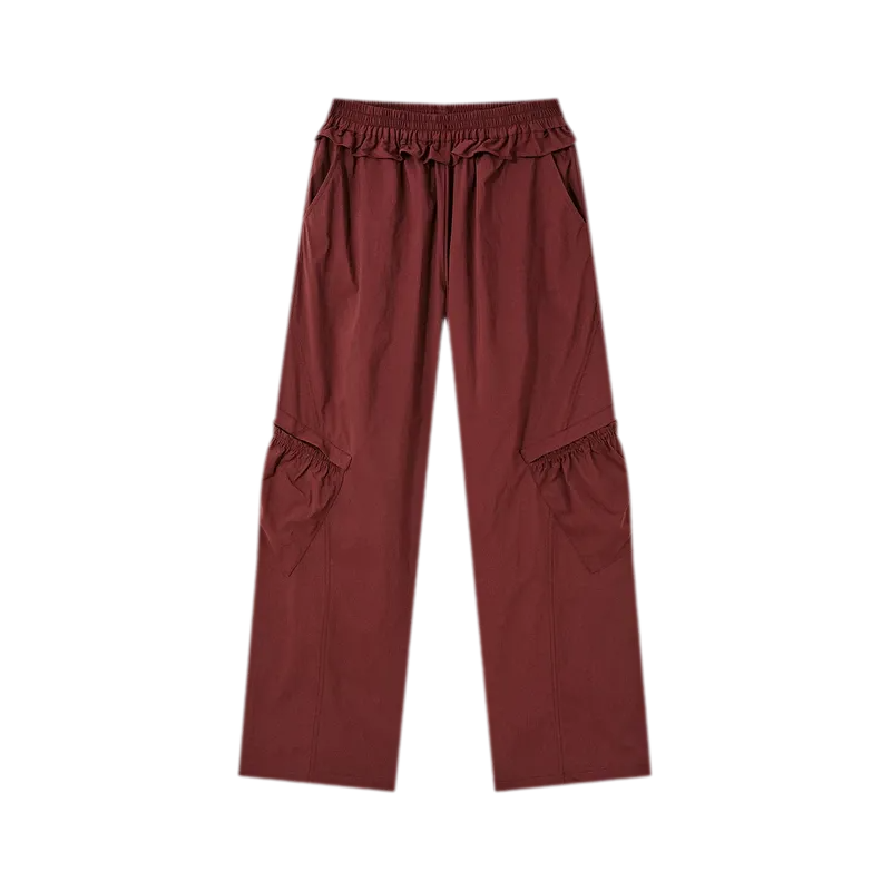 Quick-Dry Ruffle Wide-Leg Pants