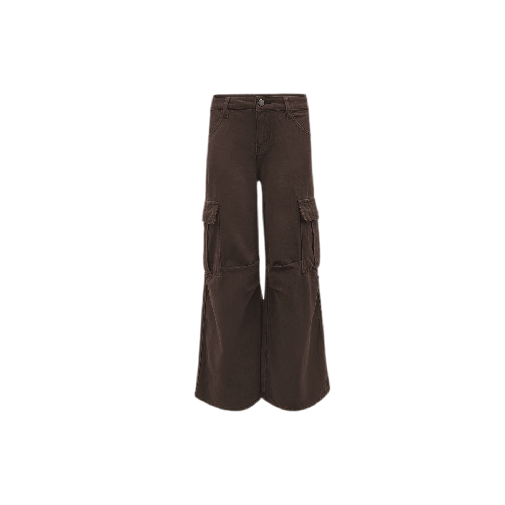 Washed Cargo Wide-Leg Pants