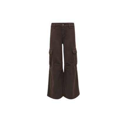 Washed Cargo Wide-Leg Pants