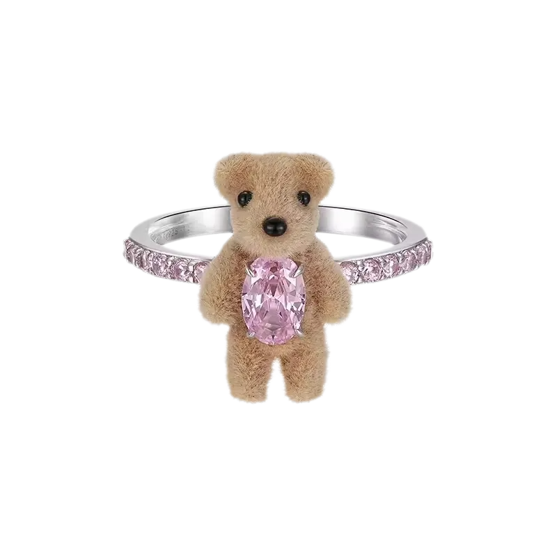 Velvet Mini Bear Pearl Ring