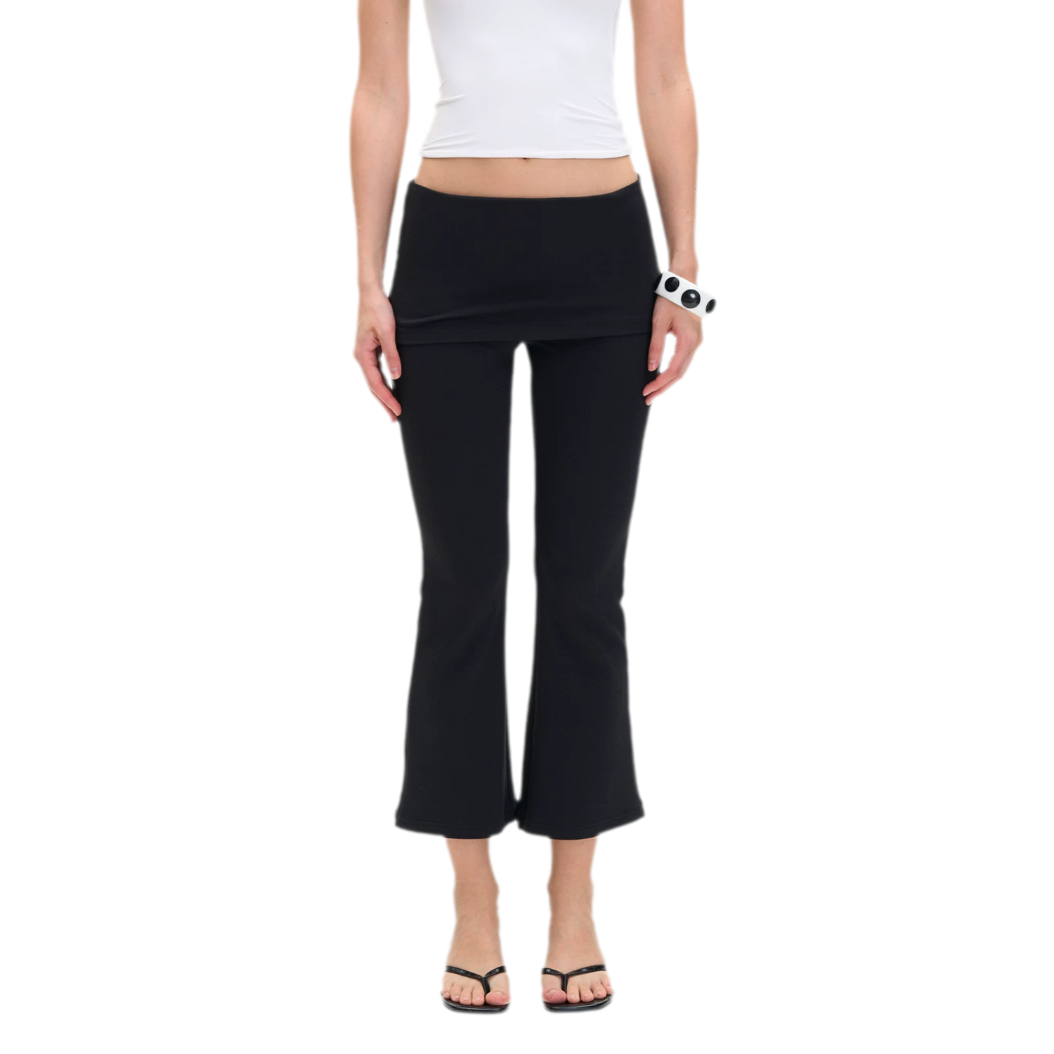 Capri Foldover Flare Pants