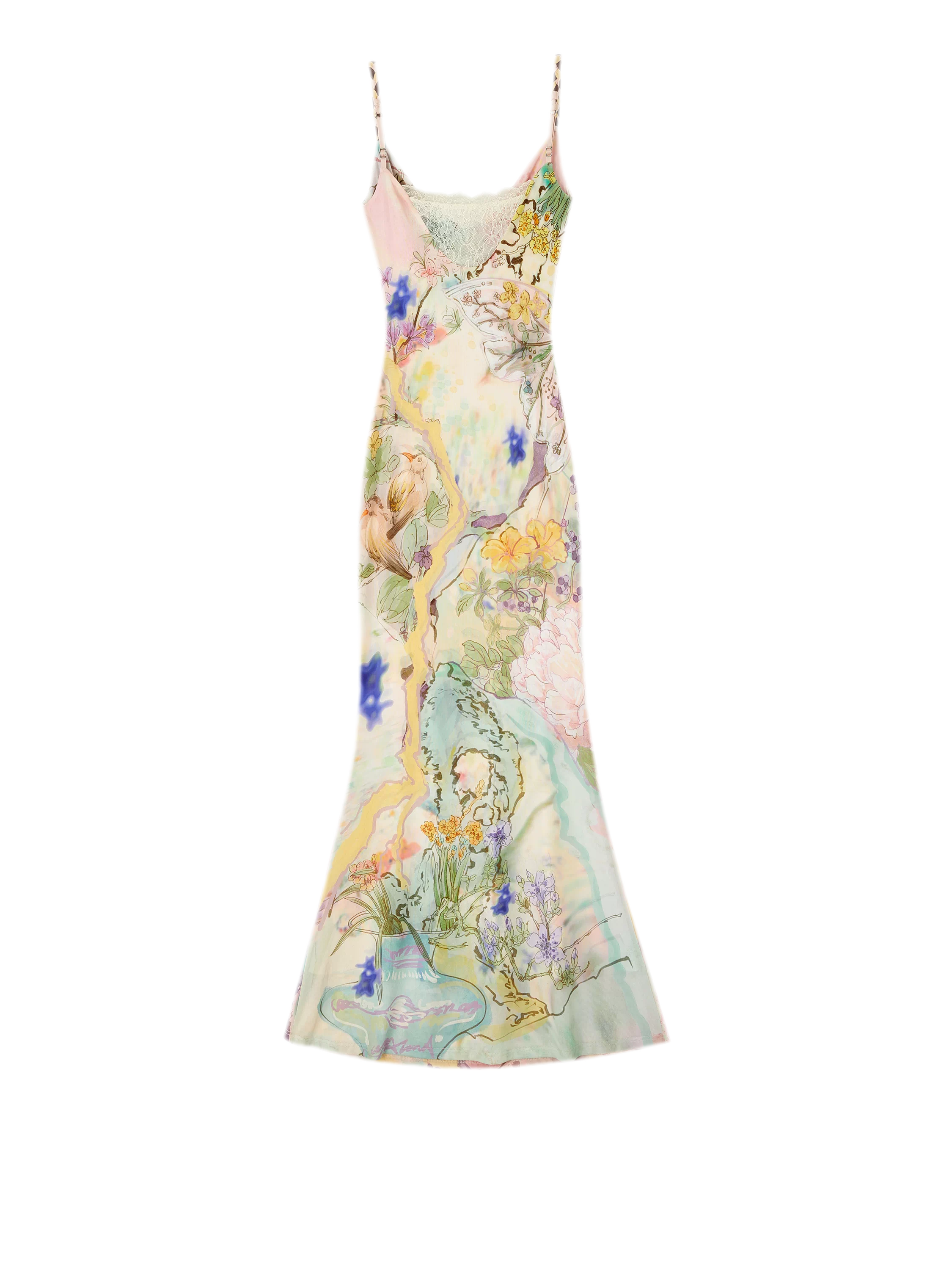 Draped Neck Fishtail Dress