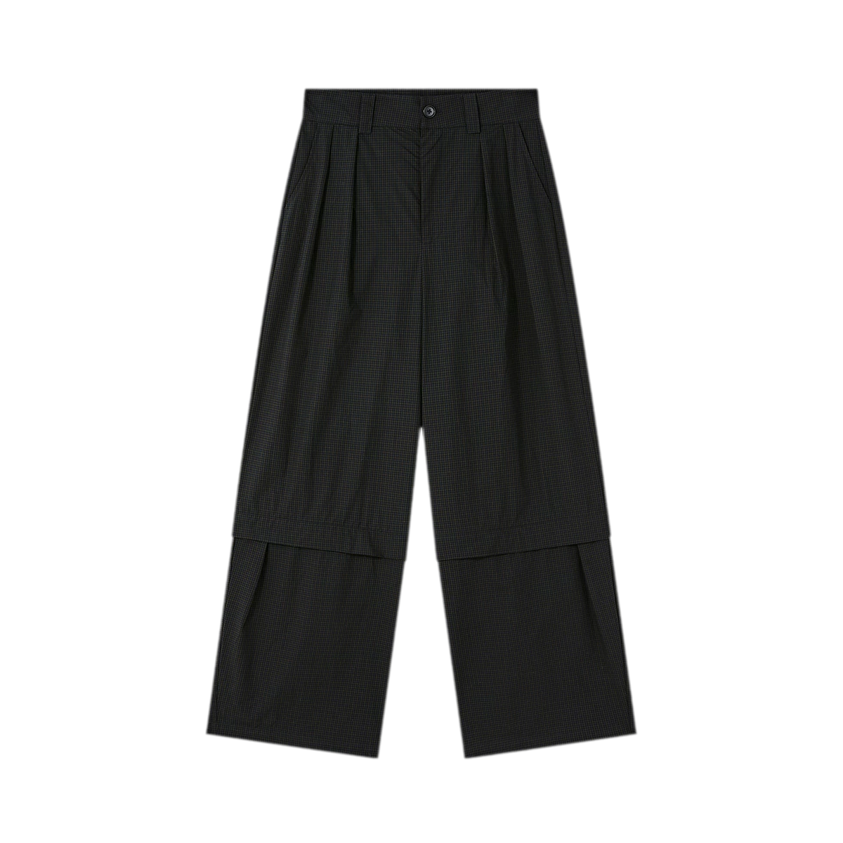 Detachable Check Straight-Leg Trousers