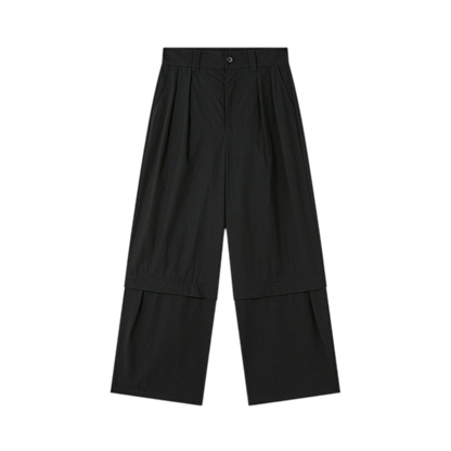 Detachable Check Straight-Leg Trousers