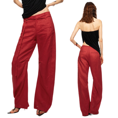 Linen Tencel Curved Pants