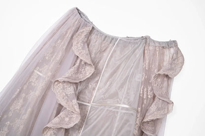 Heavy Lace Ruffle Skirt