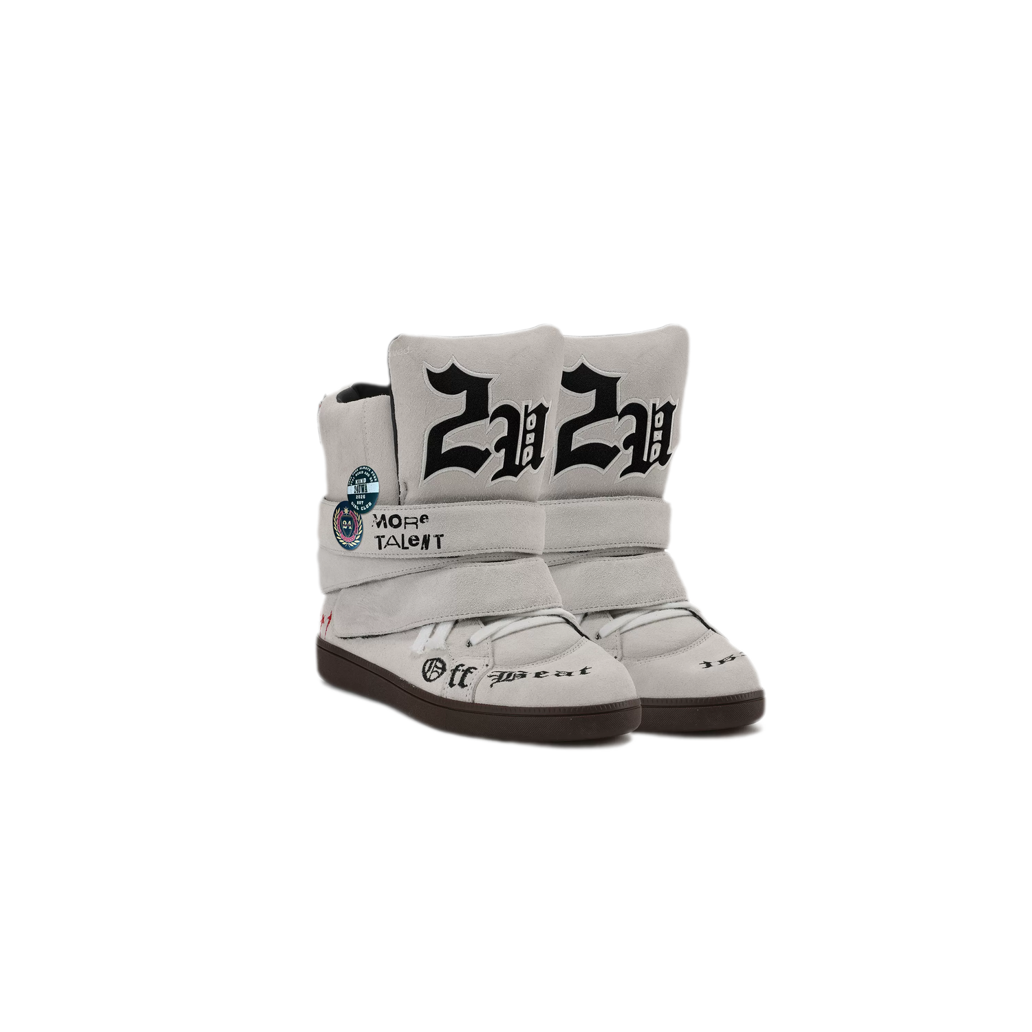 24ANS x UWA Embroidered Suede High-Top Sneakers