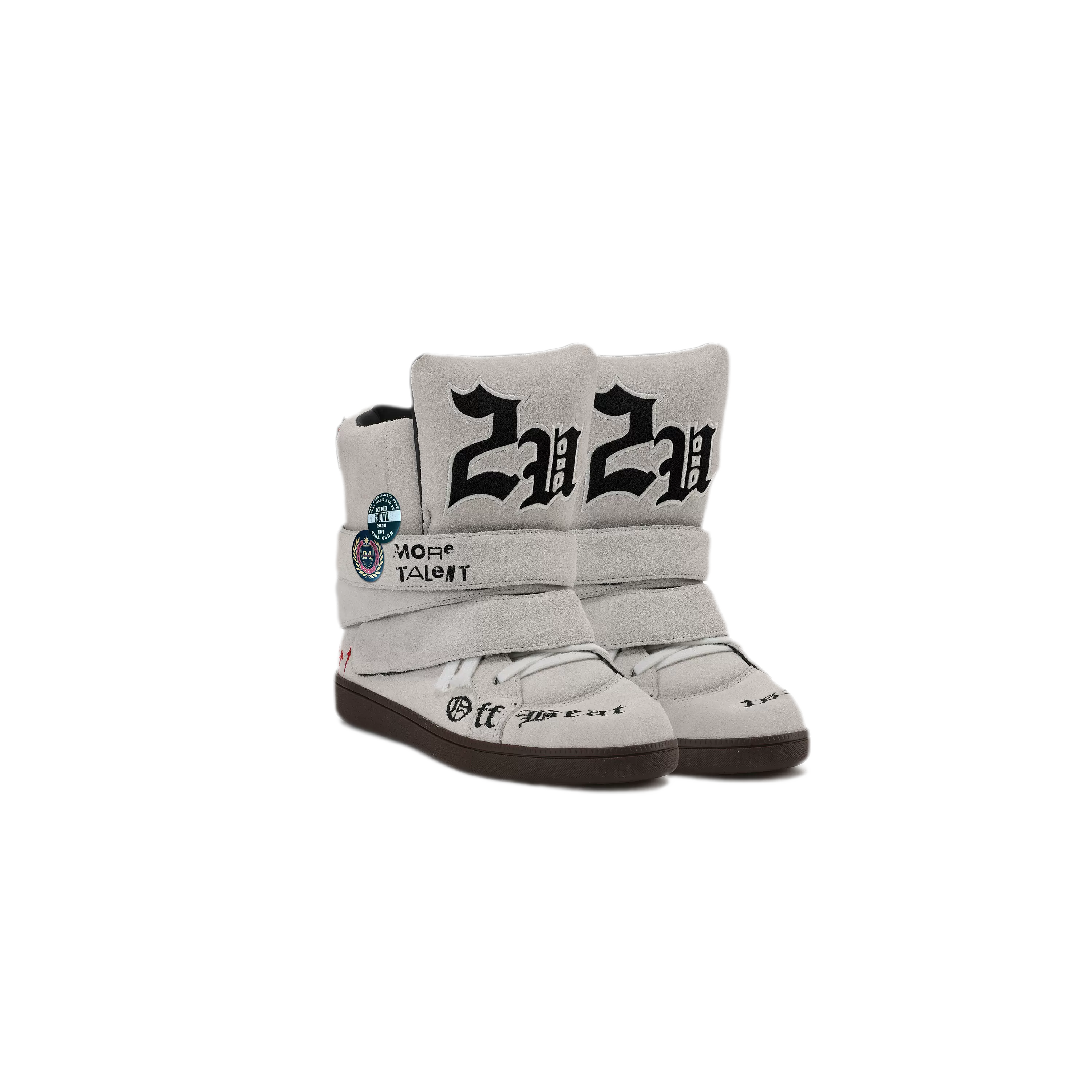 24ANS x UWA Embroidered Suede High-Top Sneakers