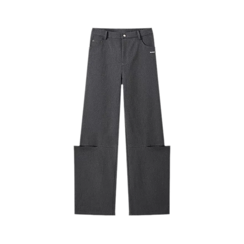 Wool Lace Low-Rise Trousers