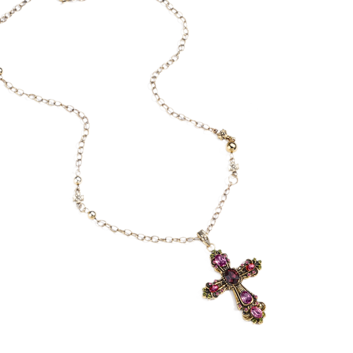 Collana con pendente a croce barocca vintage