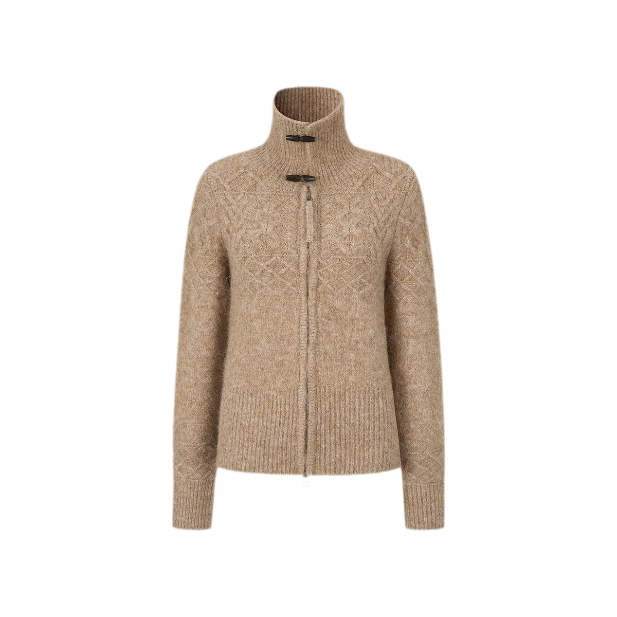 Cable-Knit Waist-Shaping Cardigan Jacket