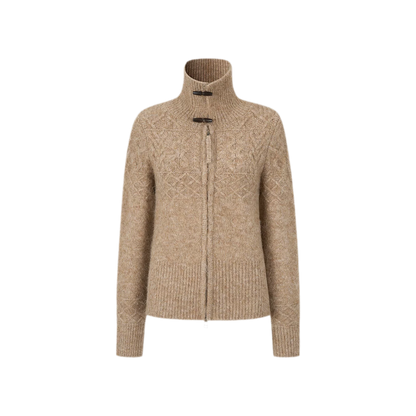 Cable-Knit Waist-Shaping Cardigan Jacket