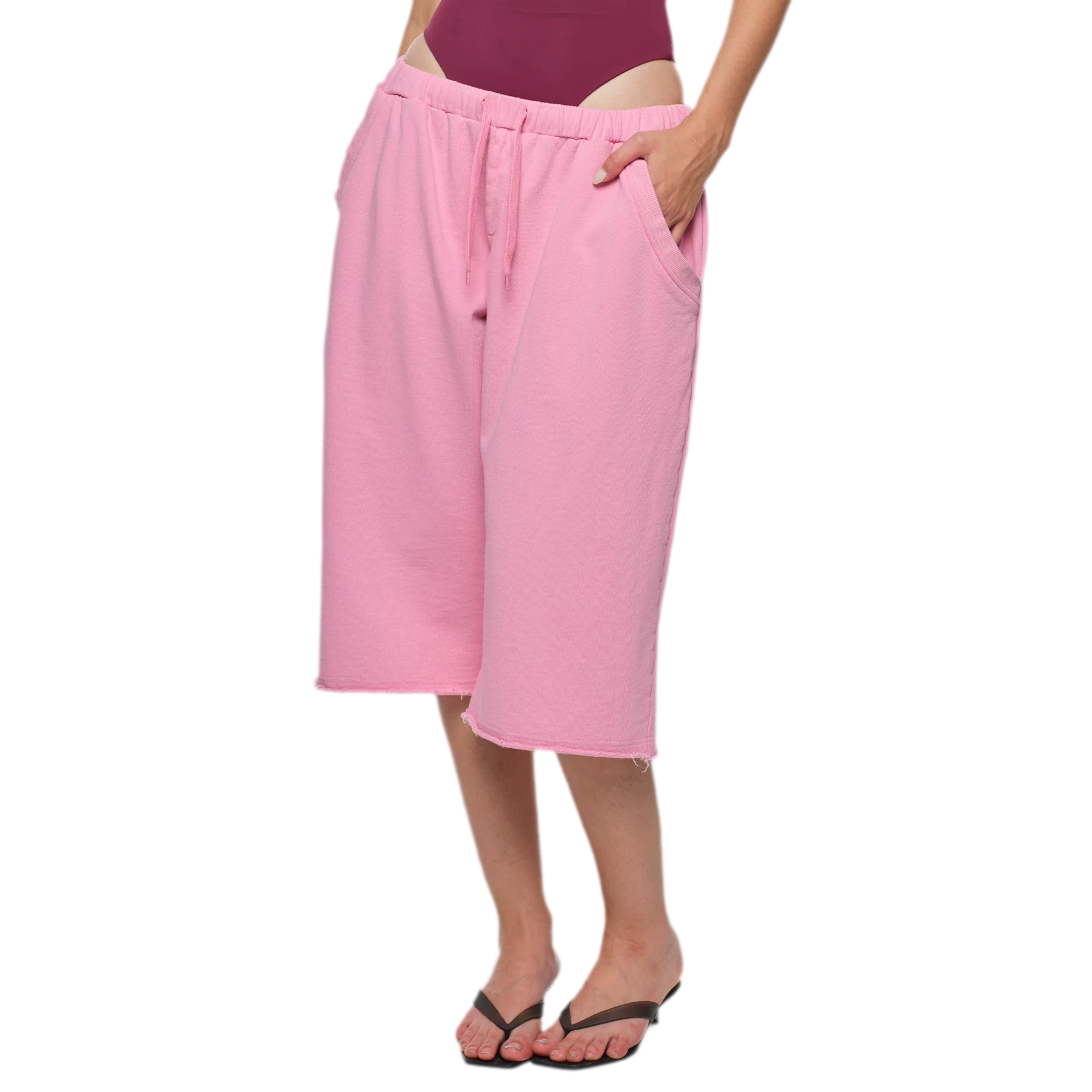 Wide-Leg Cropped Sweatpants