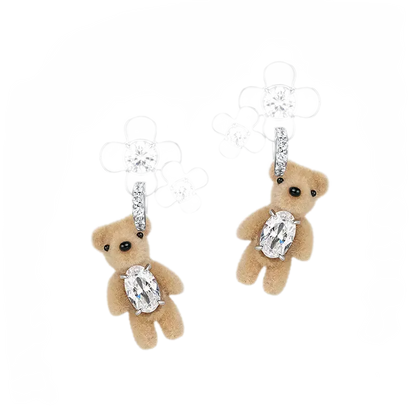 Floral Bear Pearl Necklace