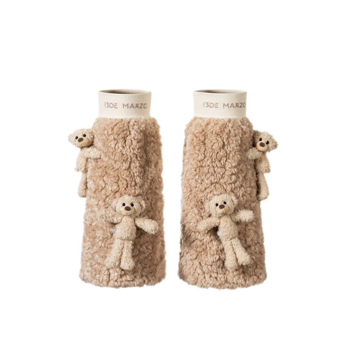 Plush Bear Appliqué Leg Warmers