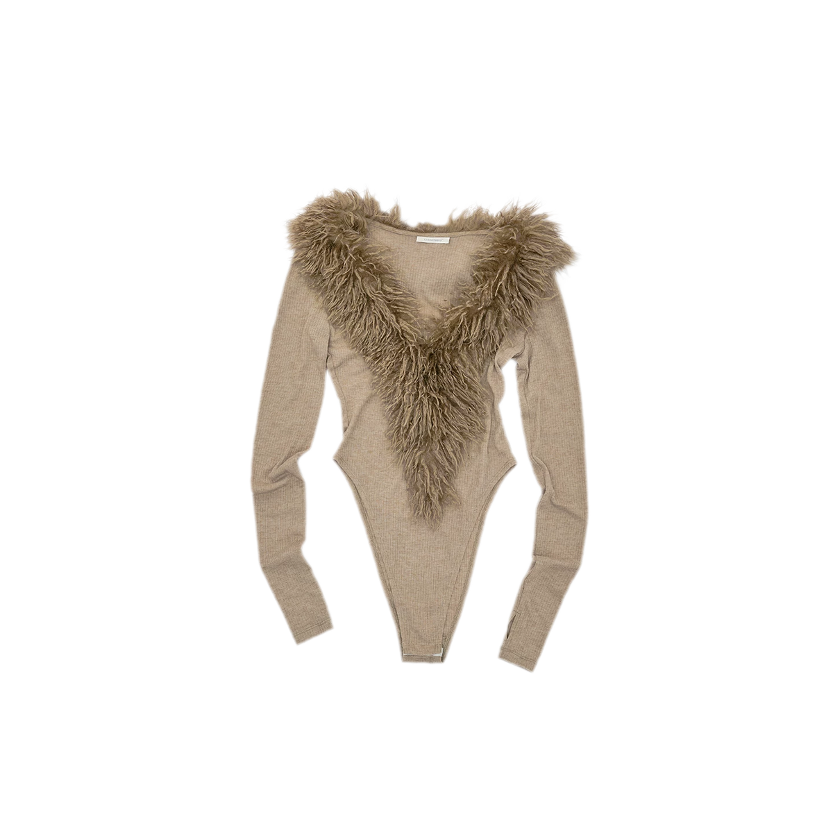 Body ajusté côtelé en peluche