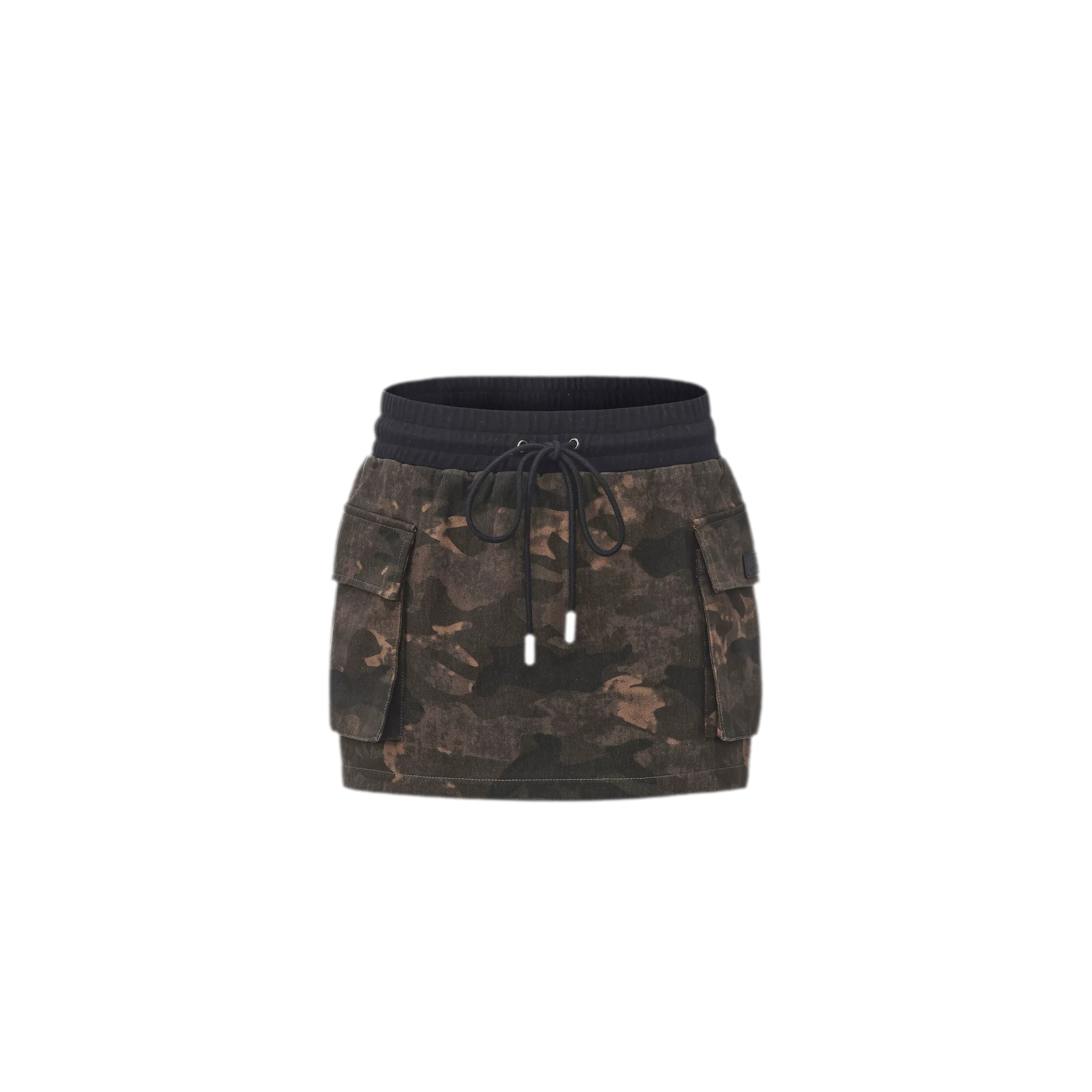 Camouflage Cropped Jacket Skirt Set