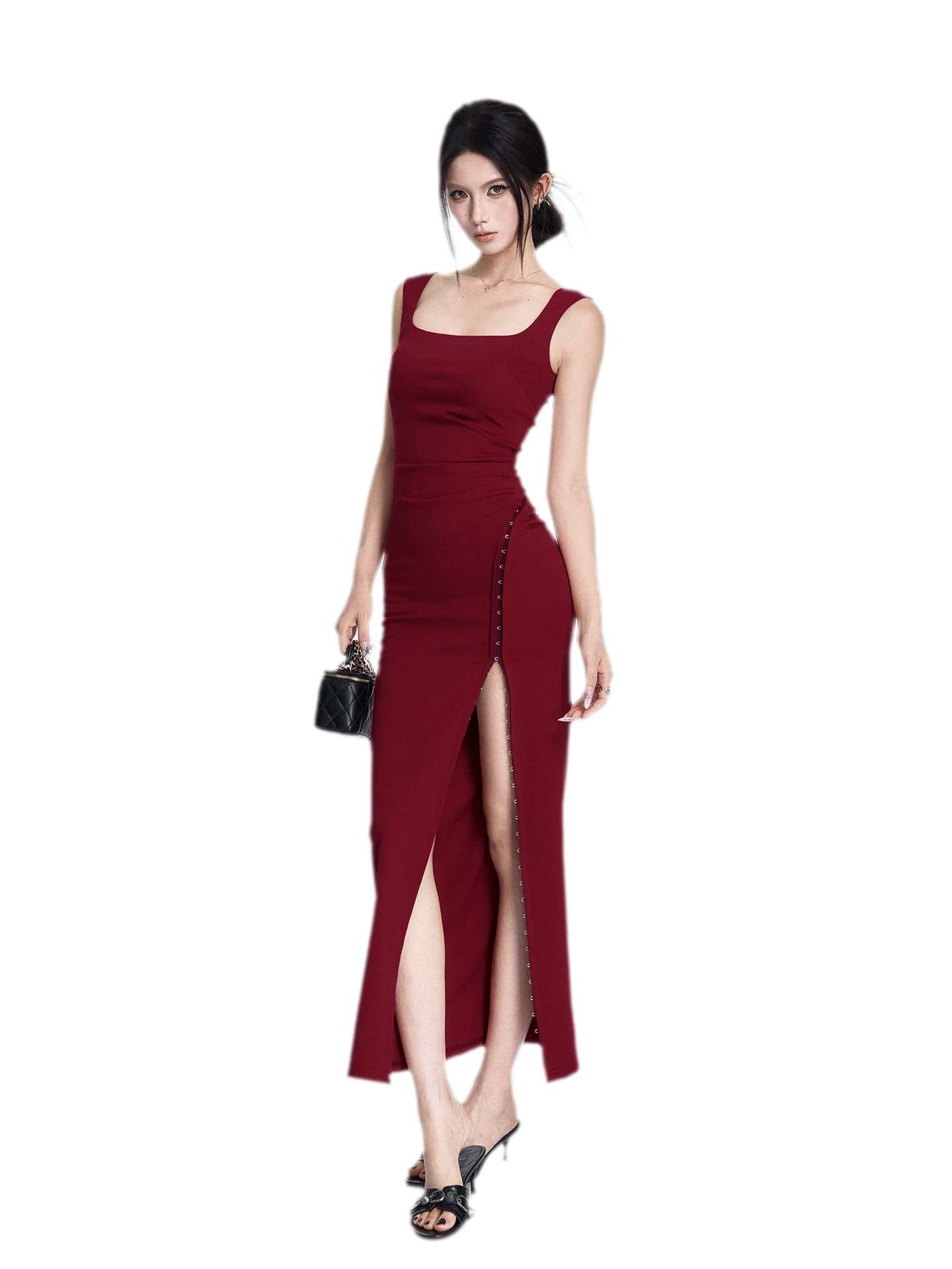 Ruching Strapless Fitted Long Dress