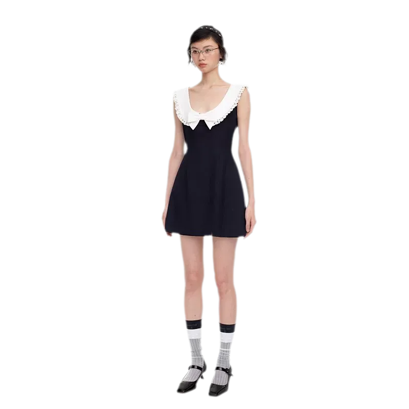 Rhinestone Bow A-Line Dress