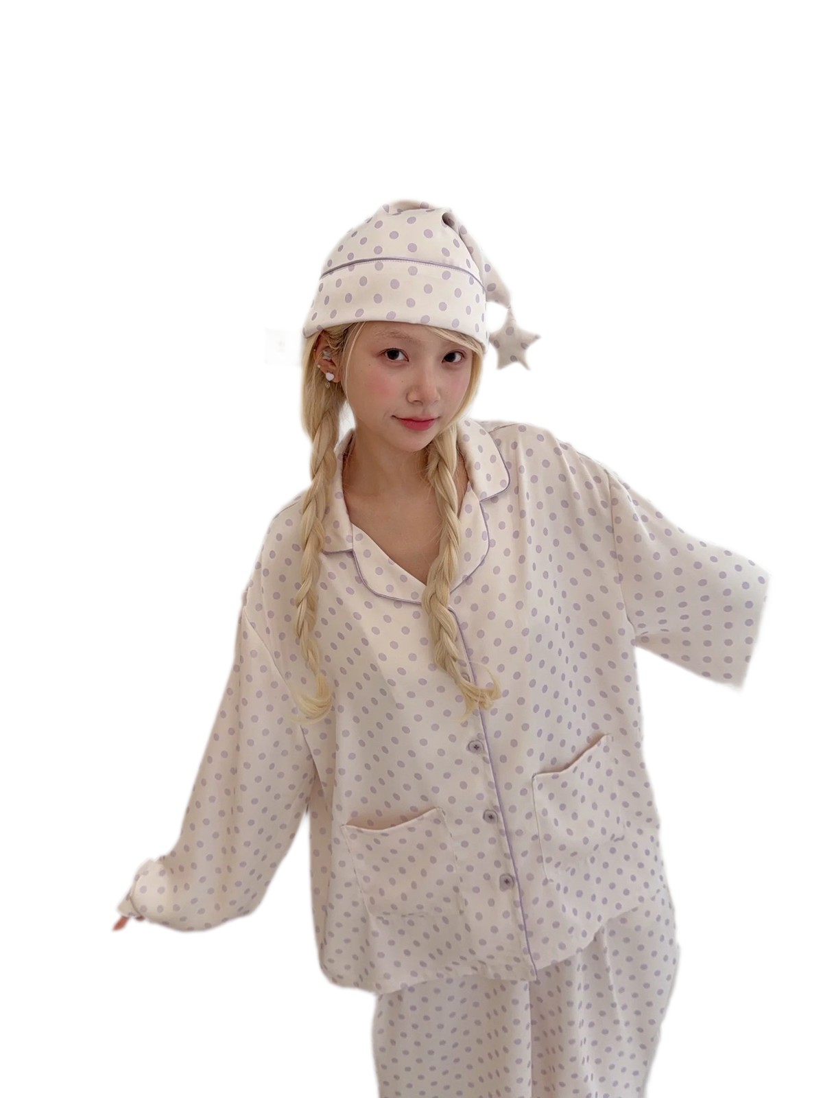 Glossy Polka Dot Pajama Set