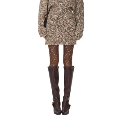 Chunky Knit Cardigan Skirt Set