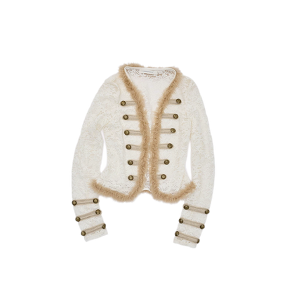 Set di cardigan e shorts con profili metallici