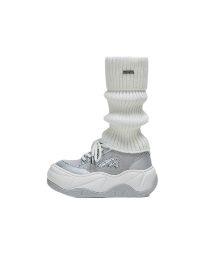 Silver Platform Sneakers
