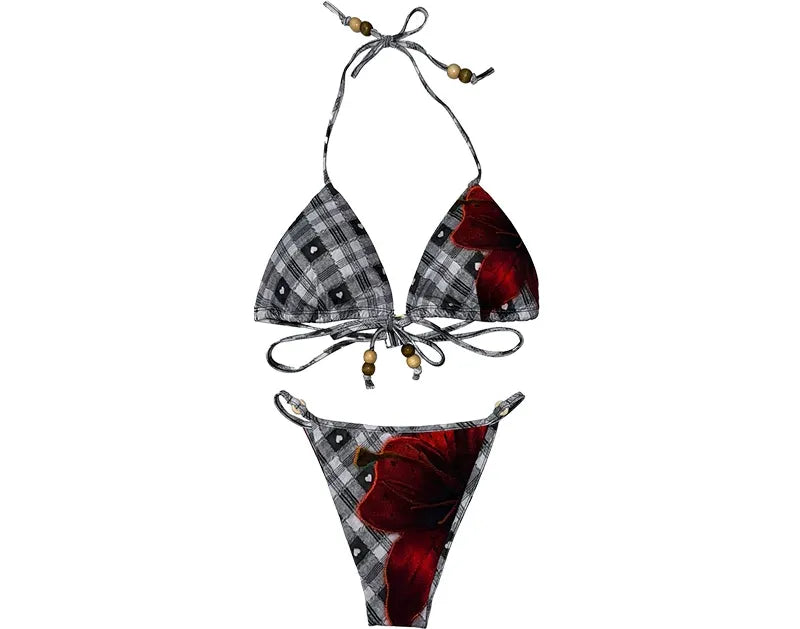 Print Tie Bikini Set