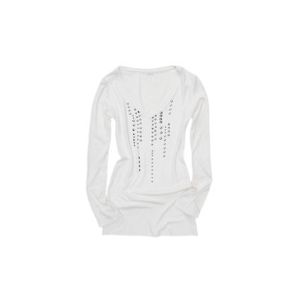 Rhinestone Fitted Knit Top