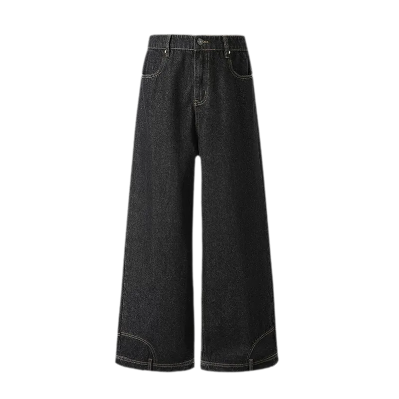 Washed Denim Wide-Leg Jeans