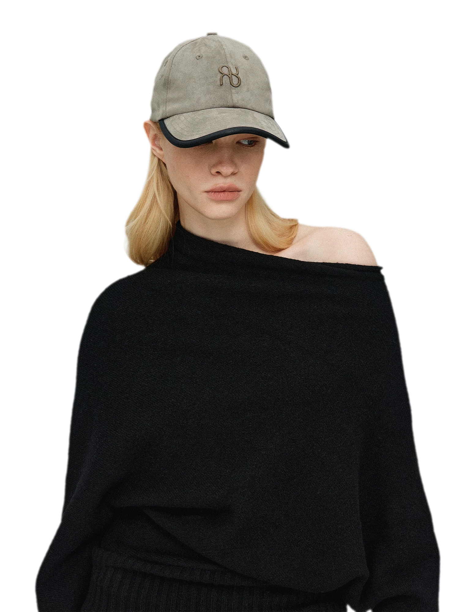Logo Embroidered Suede Baseball Cap