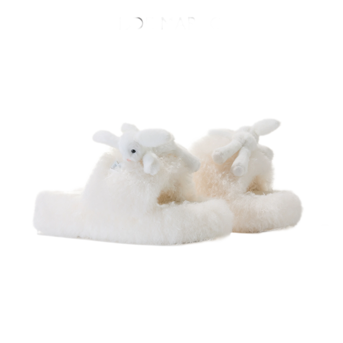 Furry Single-Strap Open-Toe Slippers