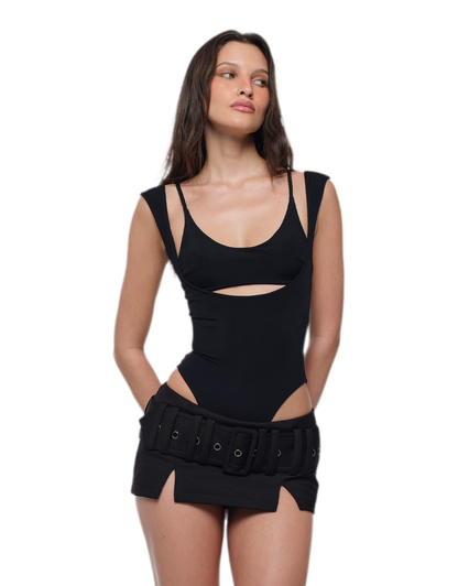 Cutout Slim Bodysuit Set