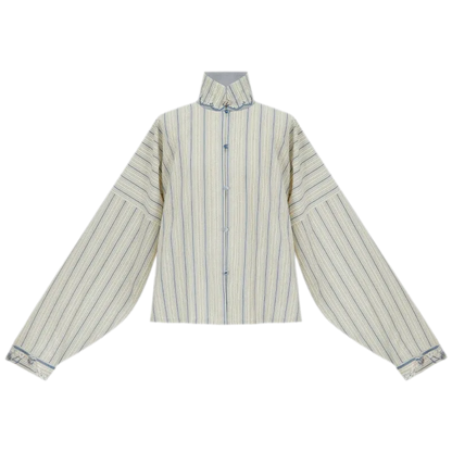 锦蓝 Brocade Blue Embroidered Vest Pleated