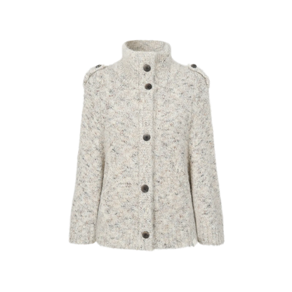Textured Stand Collar Cardigan