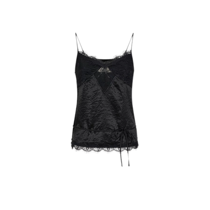 Lace Tie Waist Satin Camisole