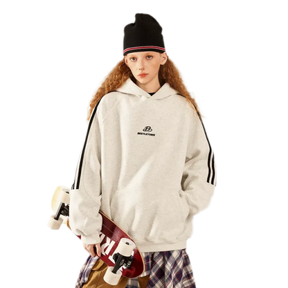 Striped Oversized Pullover Hoodie