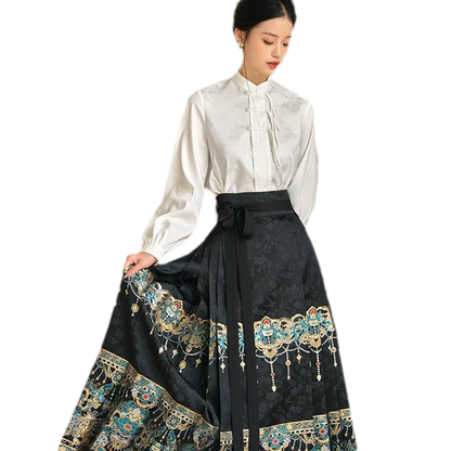华烛点翠 Jade Candlelight Brocade Mamian Skirt