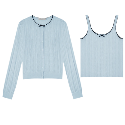 Wool-Blend Bow Knit Set