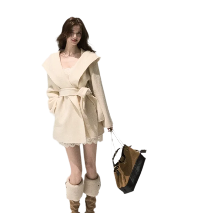Double-Faced Wool Belted Coat