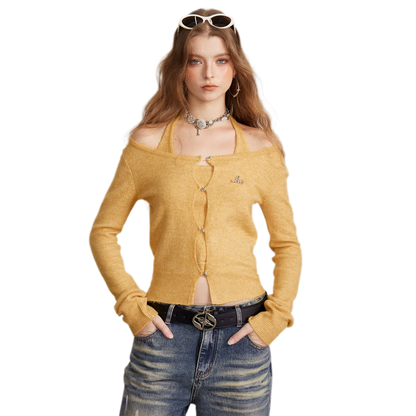 Soft Halter Cropped Cardigan