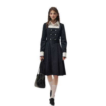 Vintage Trench Collar Dress