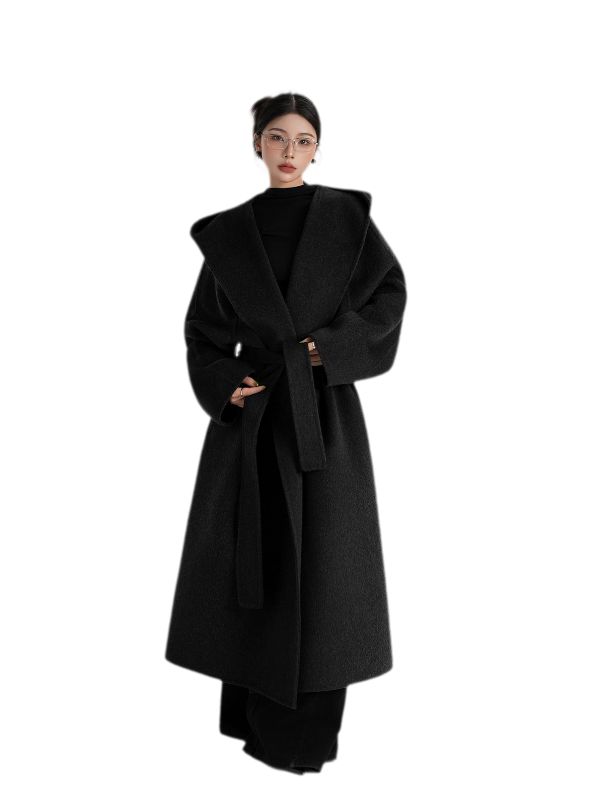 핸드 스티치 숄 칼라 코트