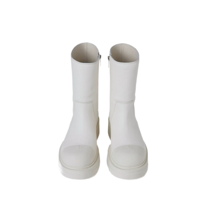 Mid-Calf Leather Boots