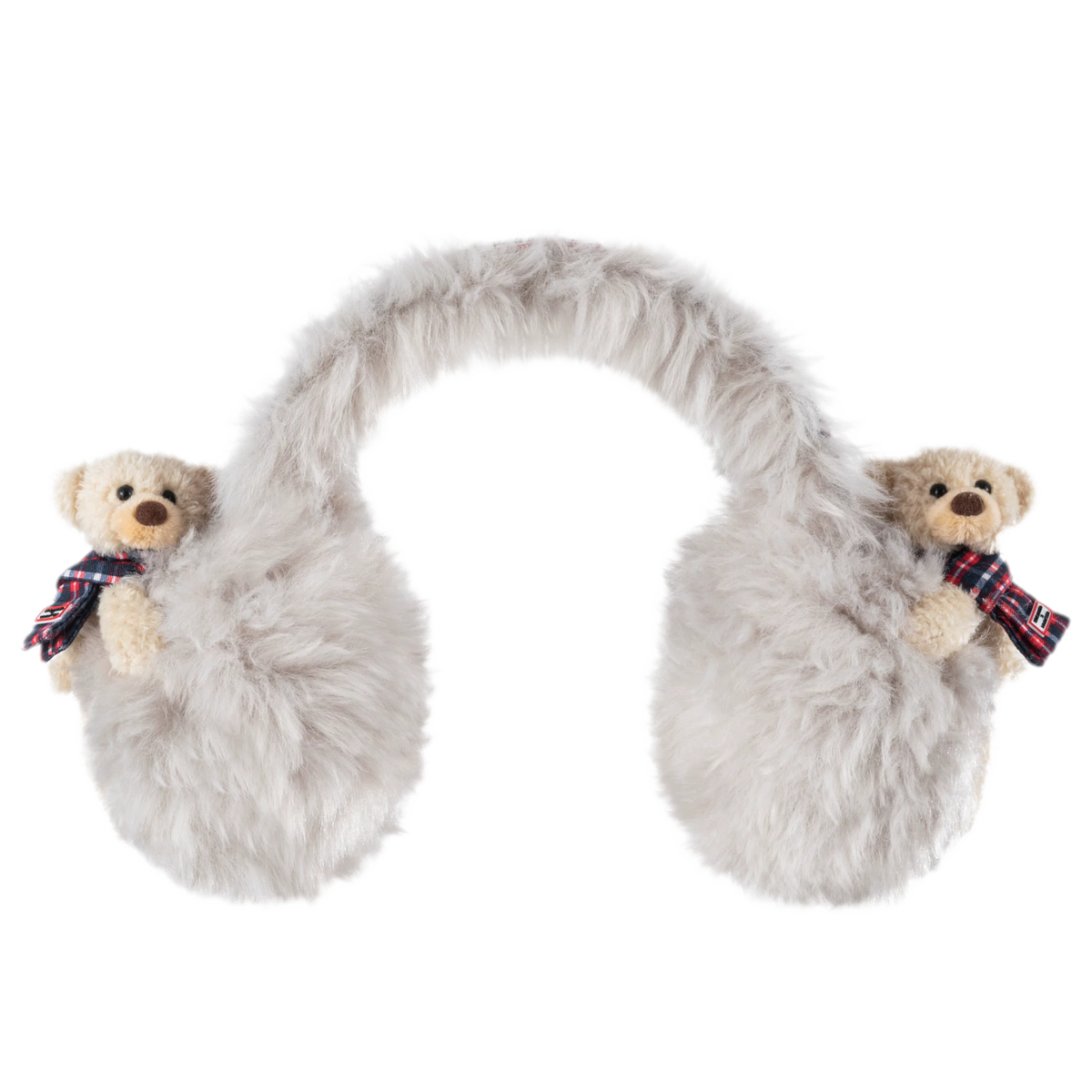 Paraorecchie in peluche a forma di orso con fiocco