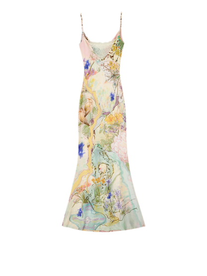 Draped Neck Fishtail Dress