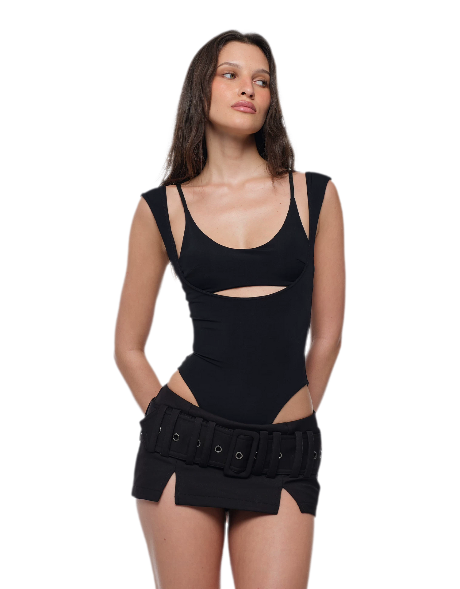 Cutout Slim Bodysuit Set