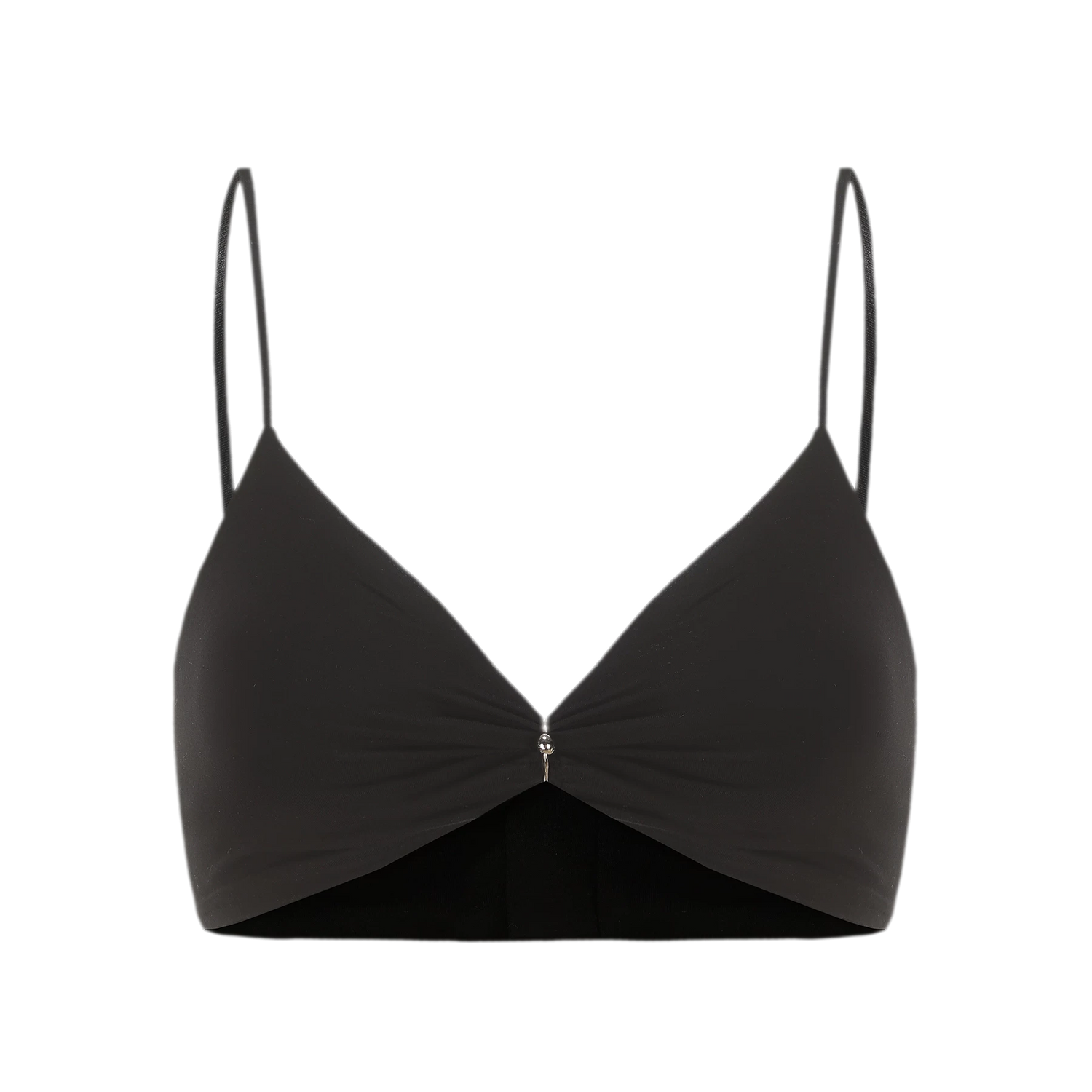 Metal Ring Gathered Bra